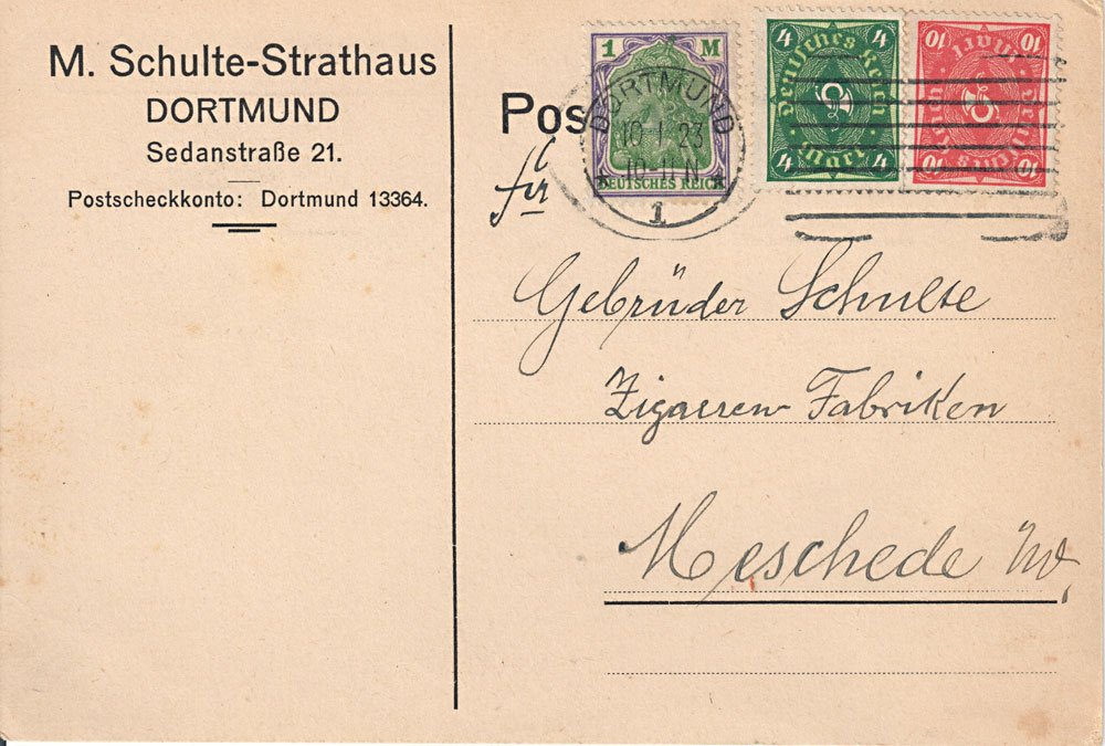 Postkarte Januar 1923